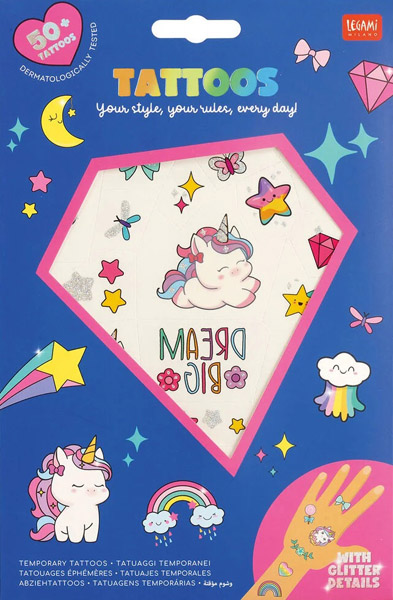 Set 50 privremenih tetovaža JEDNOROG 