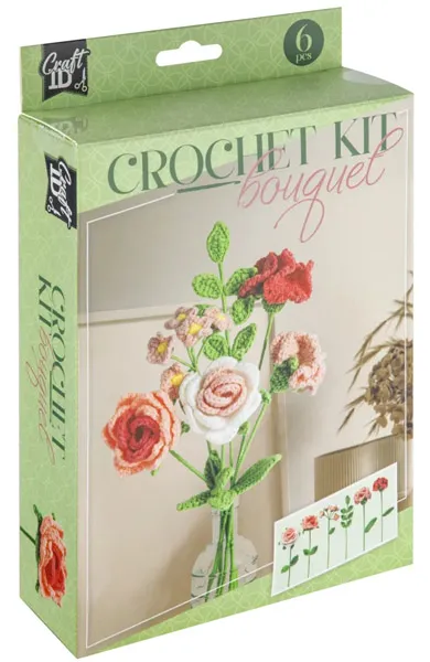 Kreativni set za heklanje BUKET- PINK