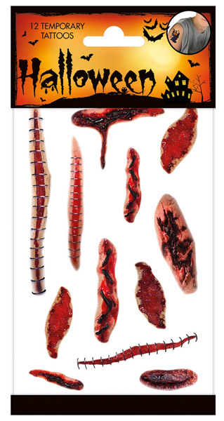 HALLOWEEN set 12 privremenih tetovaža RANE 