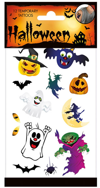 HALLOWEEN set 12 privremenih tetovaža SCARY 