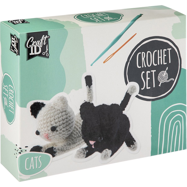Kreativni set za heklanje MAČKE 13x5x10,5cm 