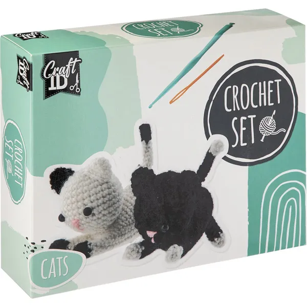 Kreativni set za heklanje MAČKE 13x5x10,5cm 