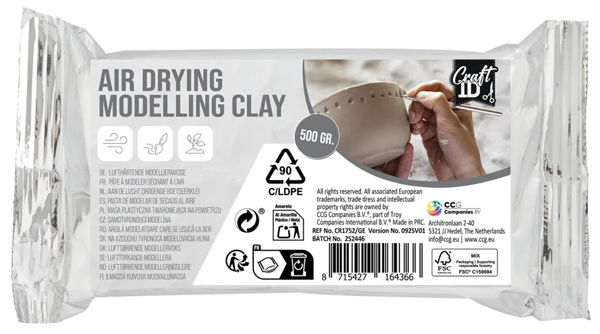 Bela glina za modeliranje od 500 g. 
