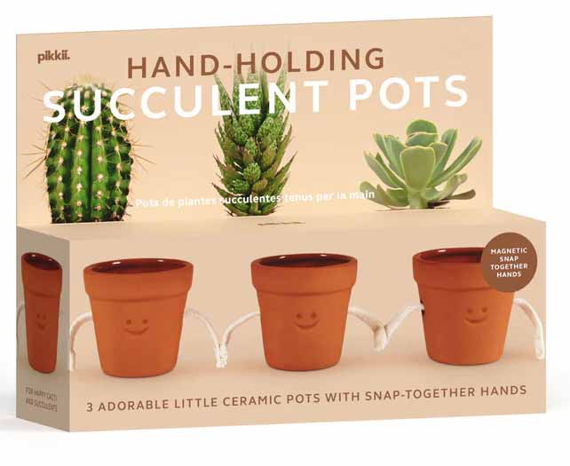 Set tri saksije HAND HOLDING SUCCULENT POTS 
