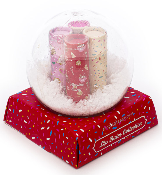 Novogodišnji set četiri balzama za usne SNEŽNA KUGLA 1 