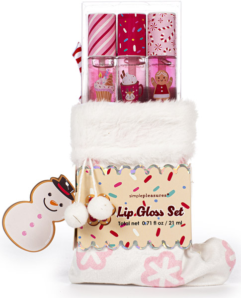 Novogodišnji poklon set tri sjaja za usne u ČARAPICI 