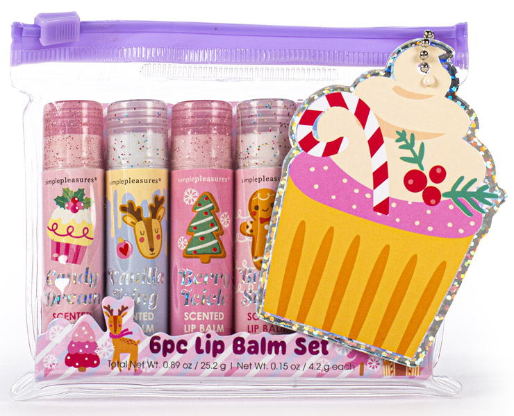 Novogodišnji set šest balzama za usne CUPCAKE 