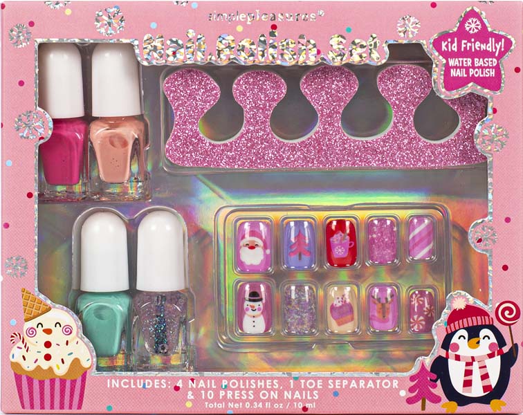 Novogodišnji set četiri laka za nokte + separator 