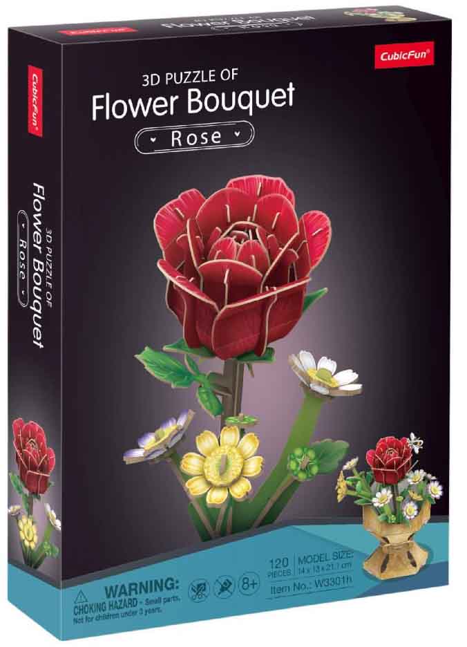 CubicFun 3D puzzle FLOWER BOUQUET - ROSE 120 kom 