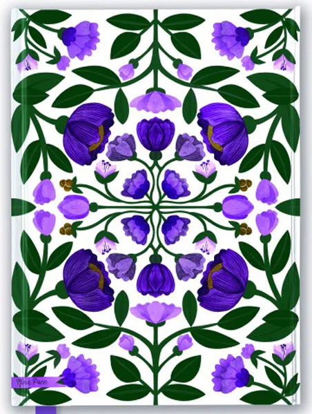 Notes NINA PACE: PURPLE FLOWERS 14x21cm 