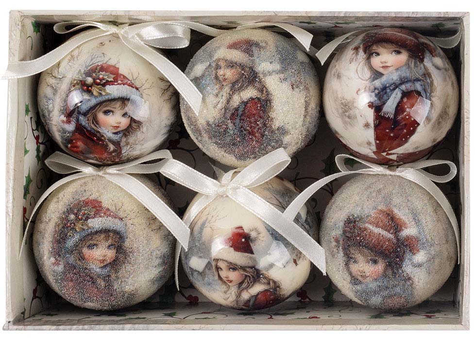 Novogodišnji ukrasi 1/6 DEVOJKA 6cm 