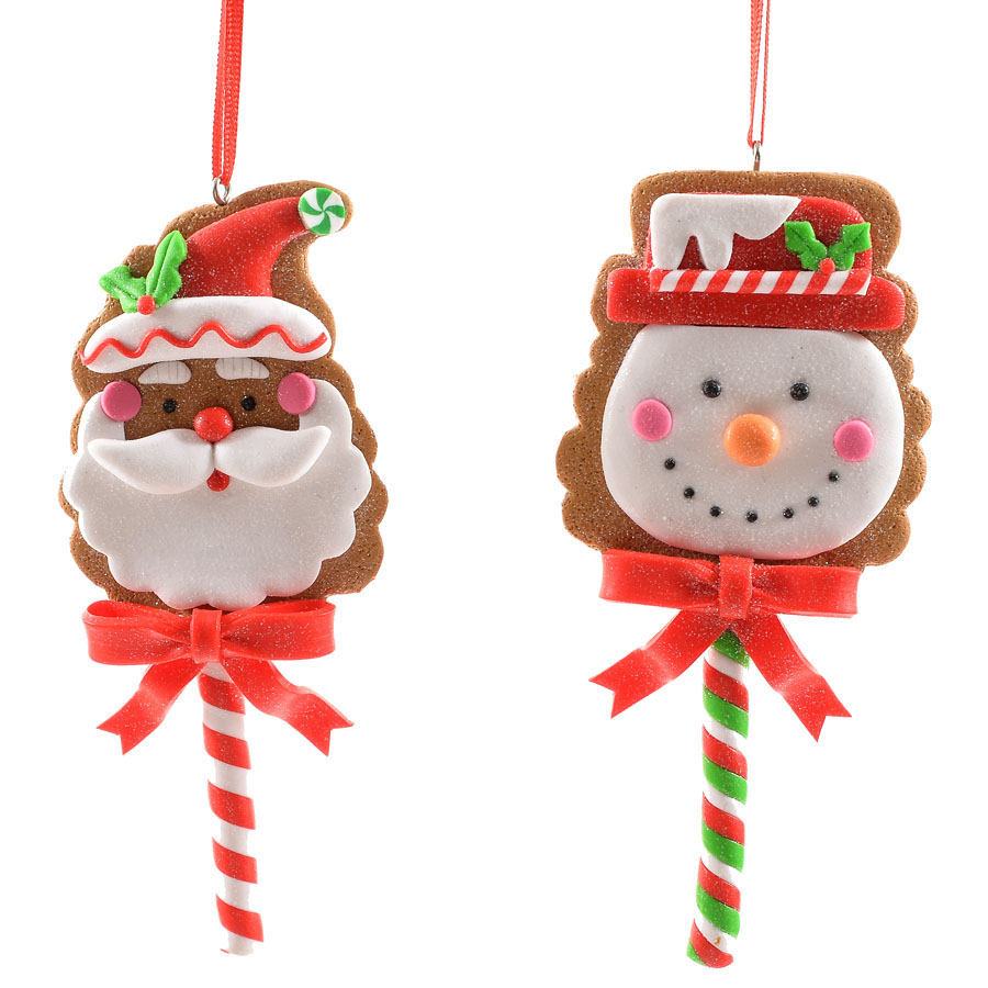 Novogodišnji ukras, lizalica SNEŠKO/DEDA MRAZ 6x13cm (Više vrsta) 