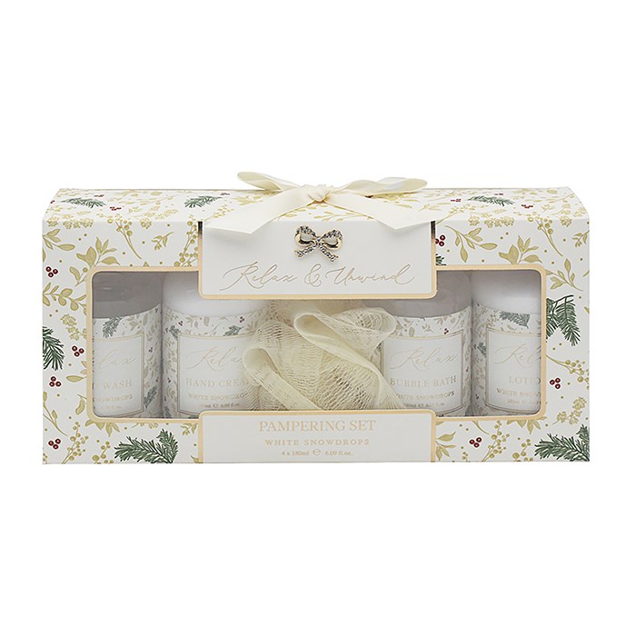 Kozmetički poklon set MADELAINE Visibaba (tečni sapun, losion za telo, kupka, krema za ruke) 