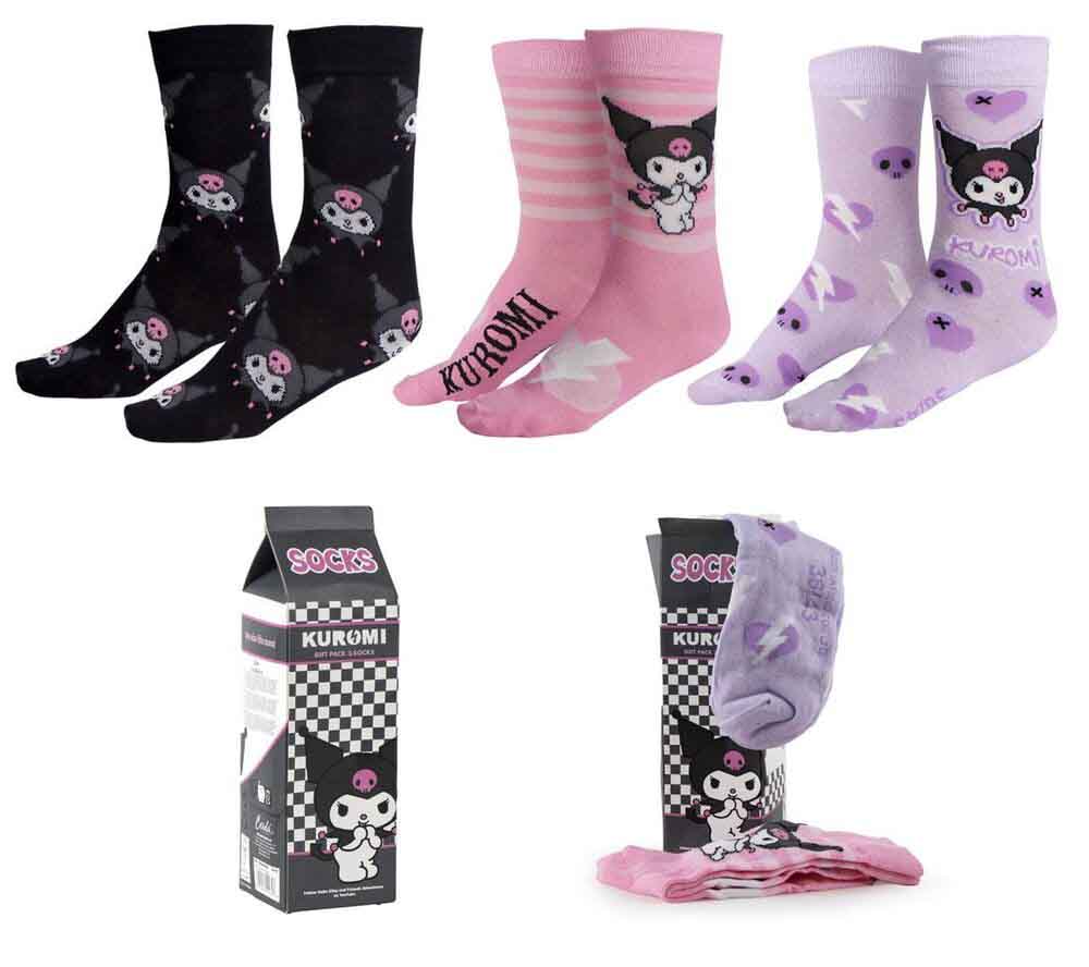 Čarape set tri para HELLO KITTY KUROMI 