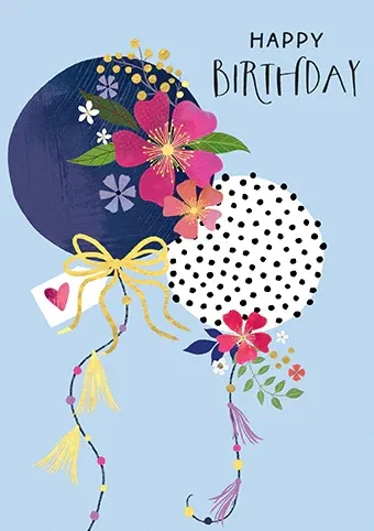 Rođendanska čestitka FLORAL BALLOONS 