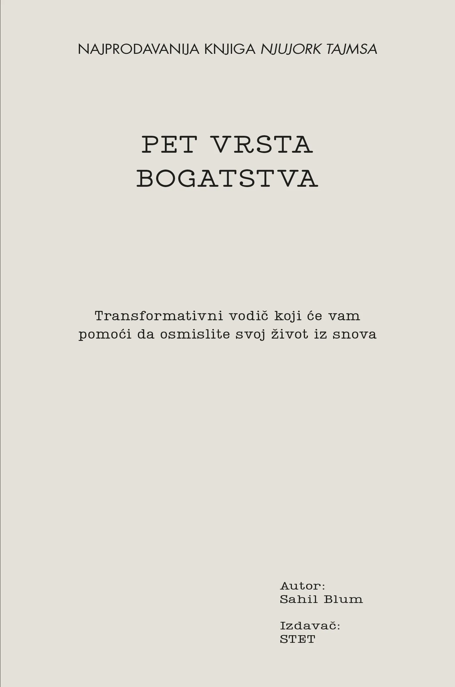 PET VRSTA BOGATSTVA 