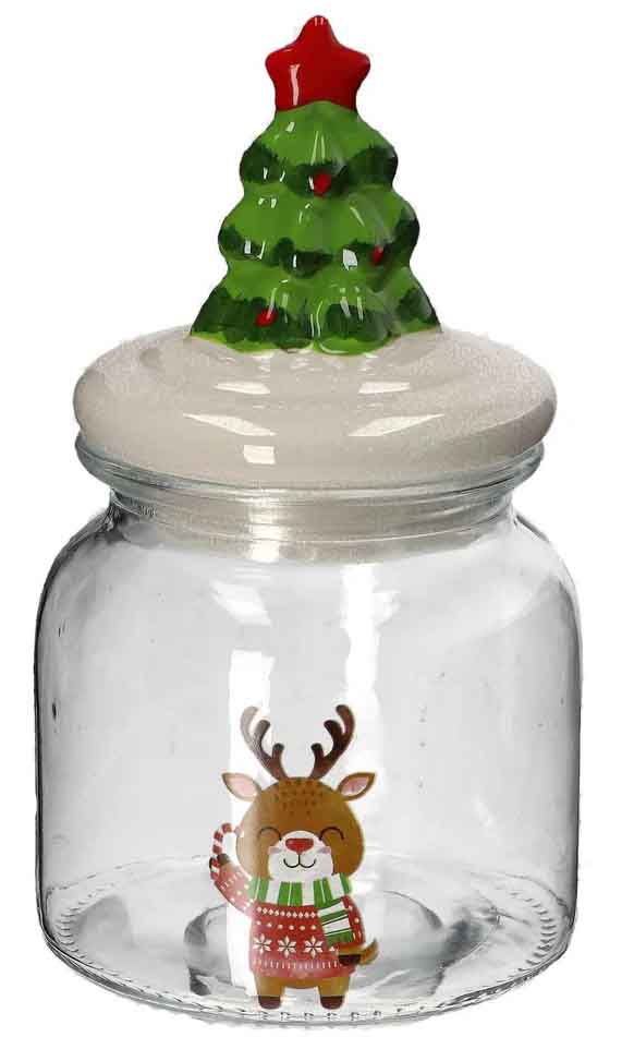 Staklena tegla NOVA GODINA 11x19cm 