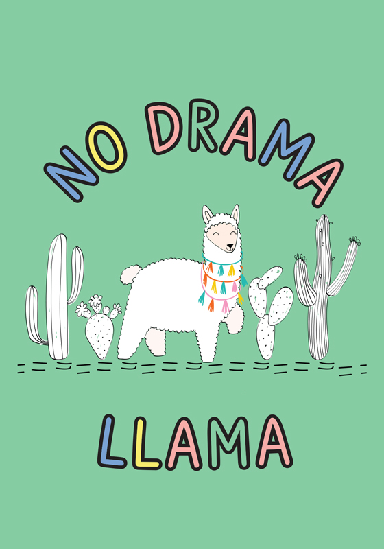 Čestitka NO DRAMA LLAMA 