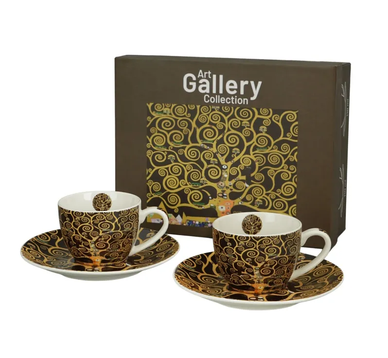 Dve šolje za espresso KLIMT - TREE OF LIFE 110 ml 
