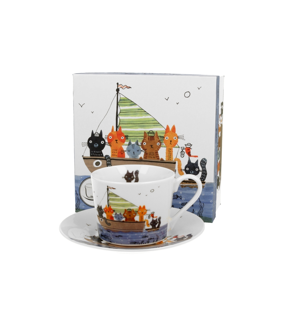 Šolja i tanjirić CAT'S WORLD - CAT CREW 230 ml 