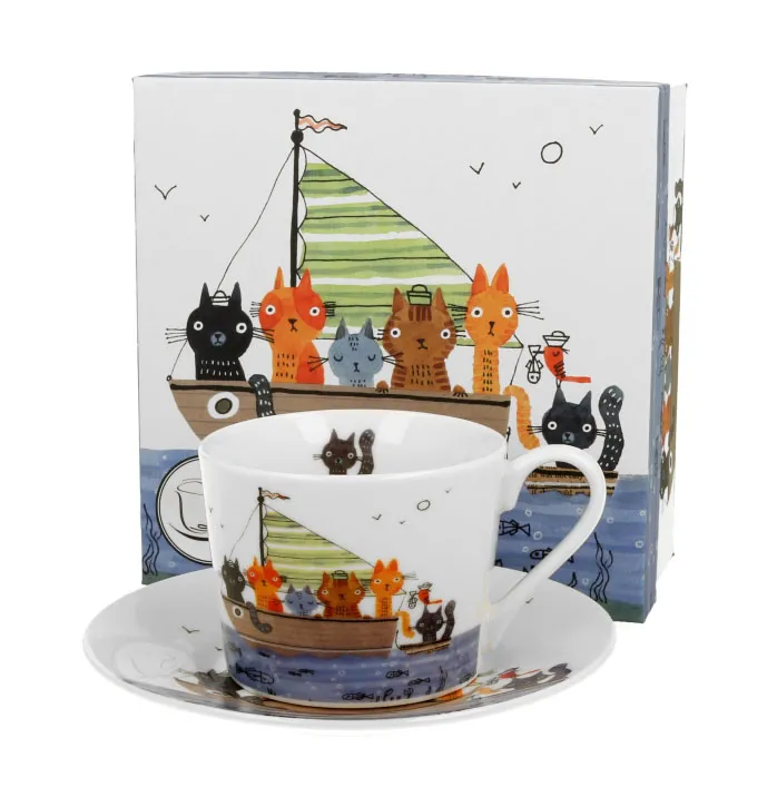 Šolja i tanjirić CAT'S WORLD - CAT CREW 230 ml 