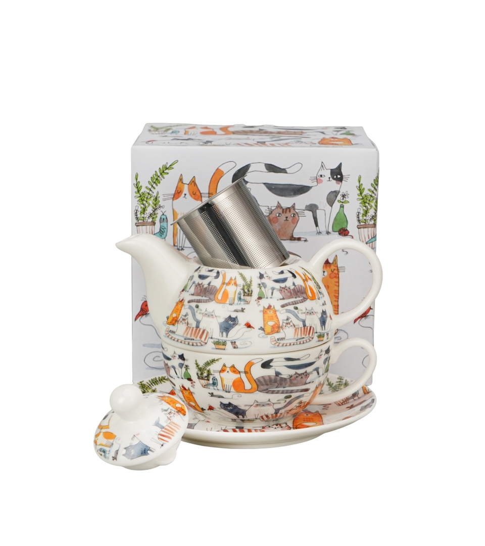 Čajnik sa infuzerom CAT'S WORLD - LAZY CATS 300ml 