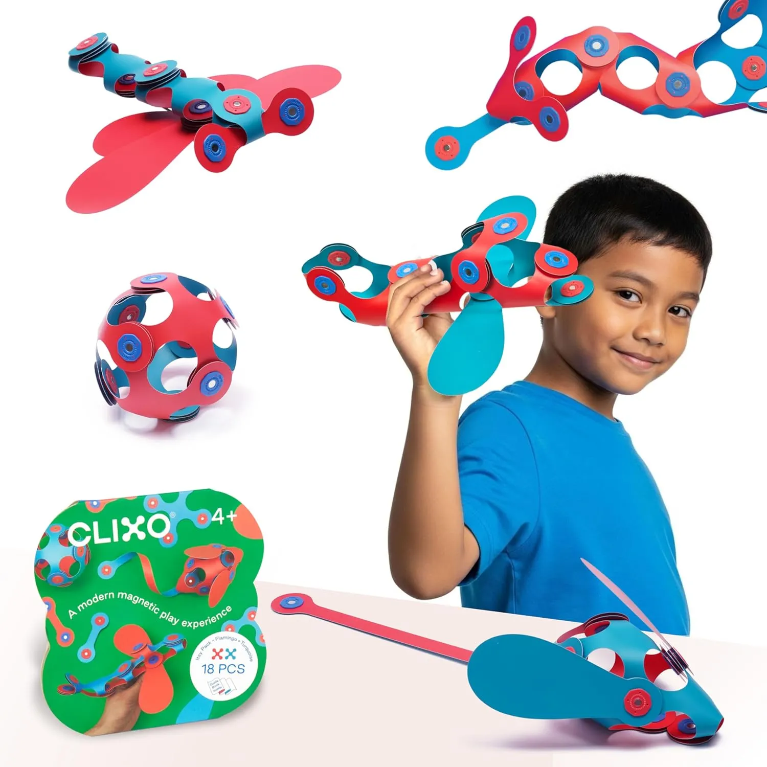 Magnetna igračka ITSY PACK - FLAMINGO/TURQUOISE 