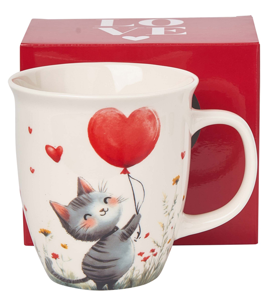 Šolja LOVE - MAČKA SA BALONOM 650ml 