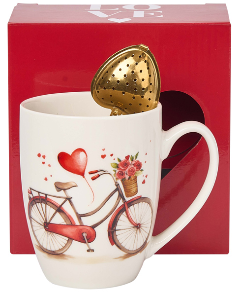 Šolja sa infuzerom u obliku srca LOVE BIKE 