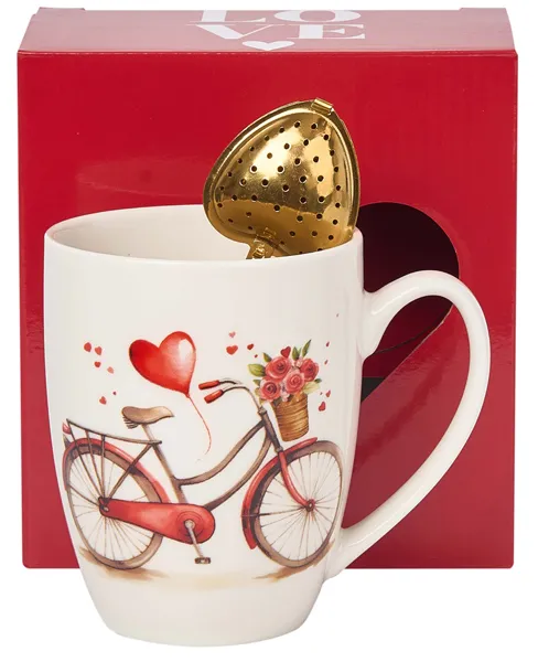Šolja sa infuzerom u obliku srca LOVE BIKE 
