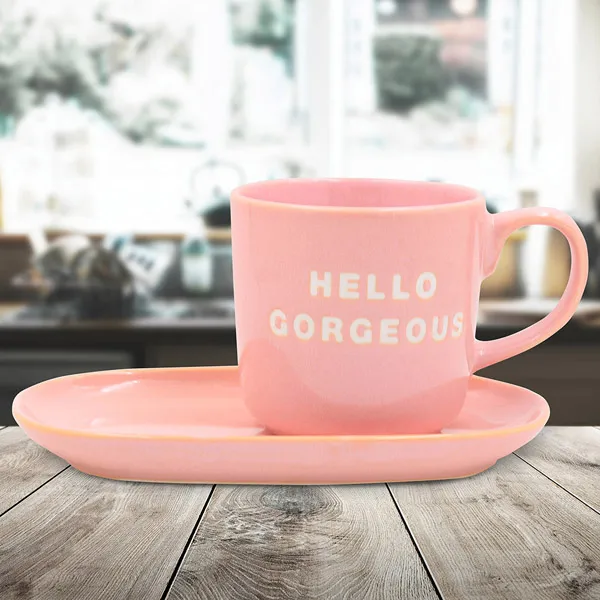 Šolja HELLO GORGEOUS - pink 