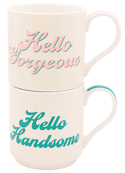 Set dve šolje HELLO HANDSOME & HELLOGORGEOUS 
