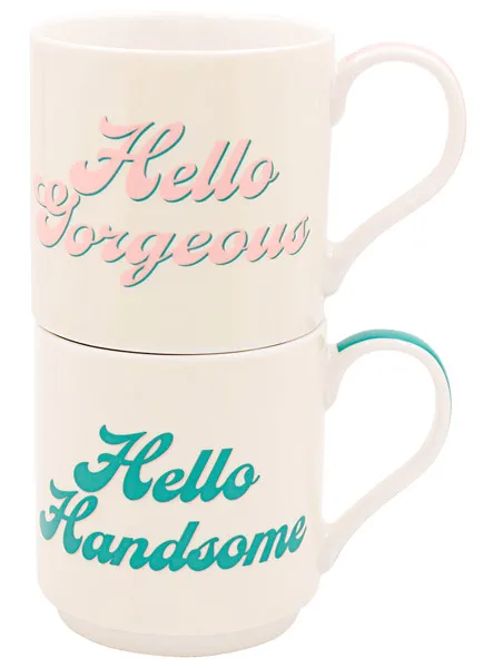 Set dve šolje HELLO HANDSOME & HELLOGORGEOUS 