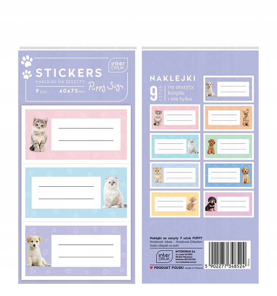 Set nalepnica za sveske PUPPY 