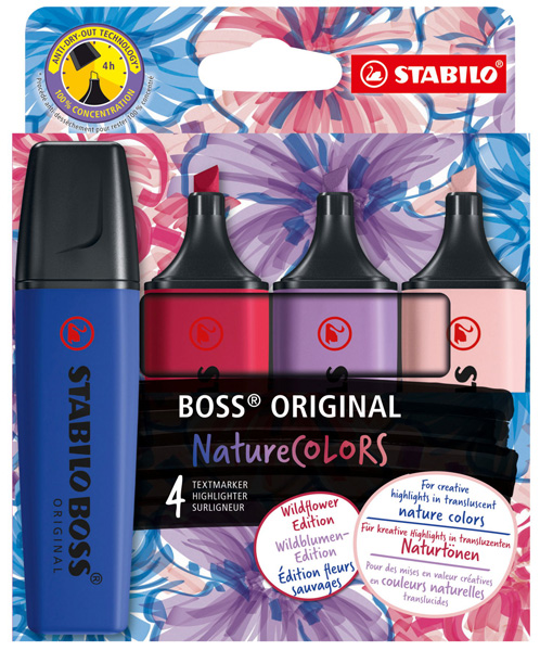 STABILO BOSS set četiri signira WILD FLOWER 