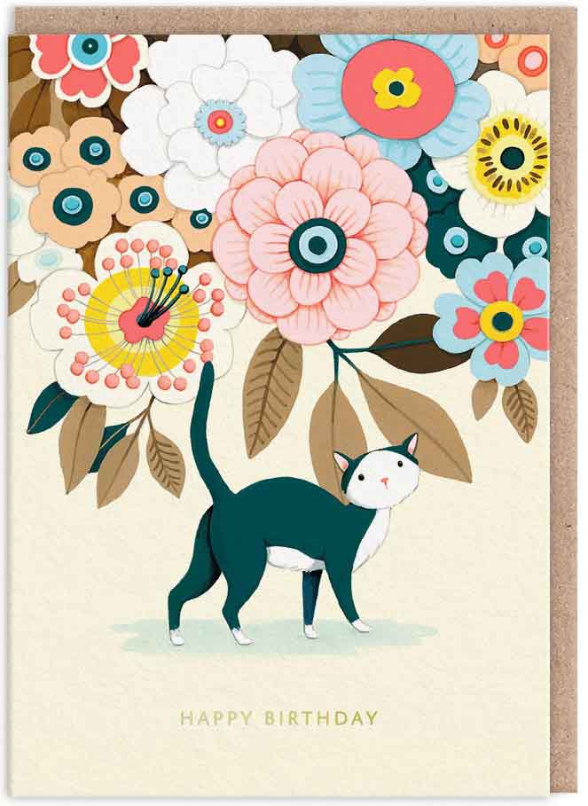 Čestitka Floral Kitty 