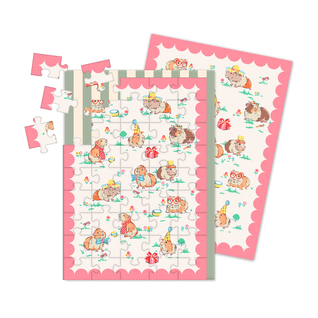 Rođendanska čestitka A6 - Guinea Pig Party Jigsaw 