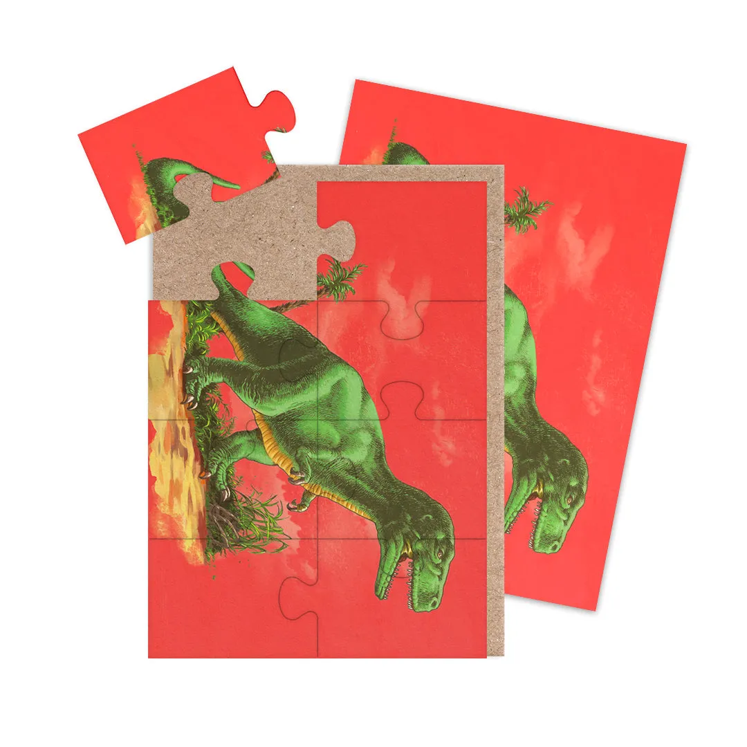 Čestitka A6 T-Rex Jigsaw 