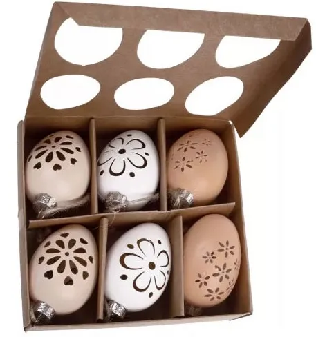 Uskršnji set šest jaja SA REZBARENIM CVETIĆIMA 