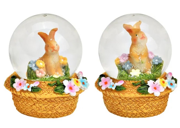 Uskršnja vodena kugla ZEKA U KORPI 9cm 