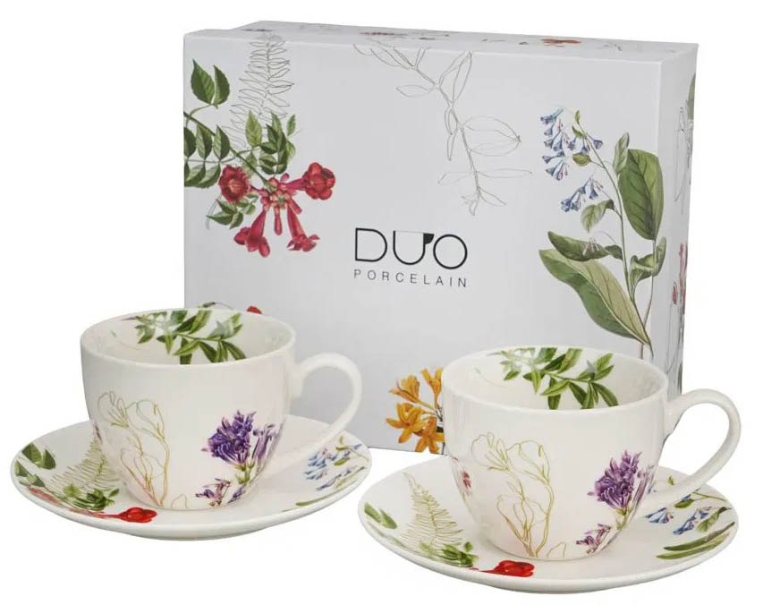 Set dve šolje sa tacnama COLORS OF NATURE 