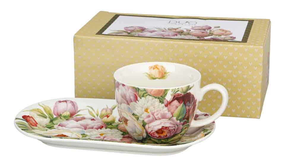 Set šolja I velika tacna PEONIES 