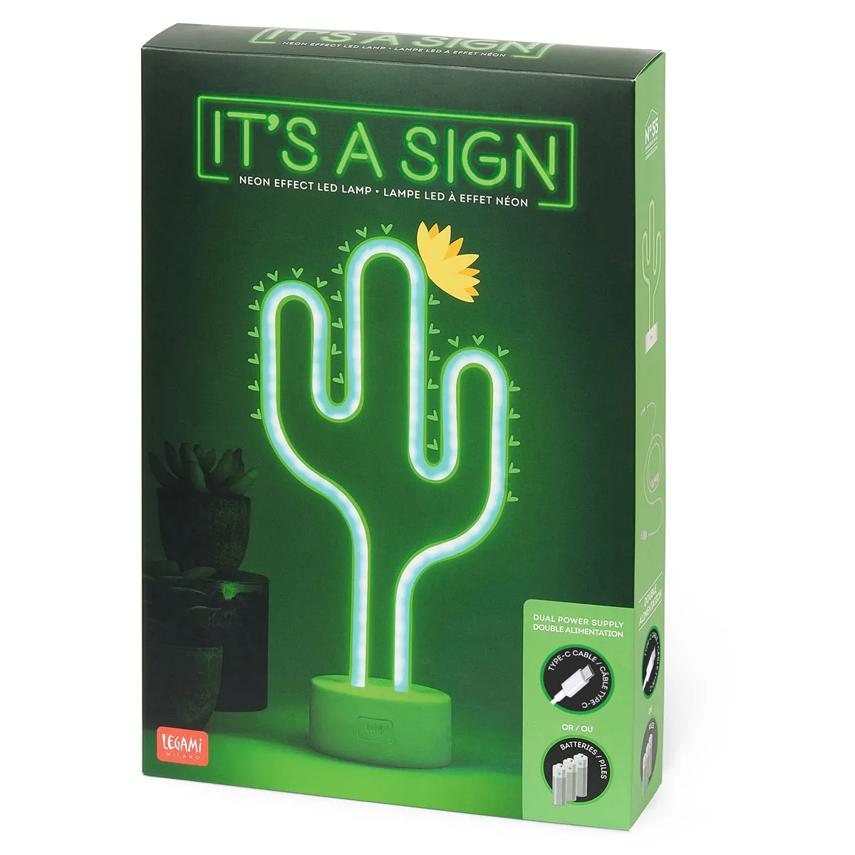 Neonska LED lampa KAKTUS 