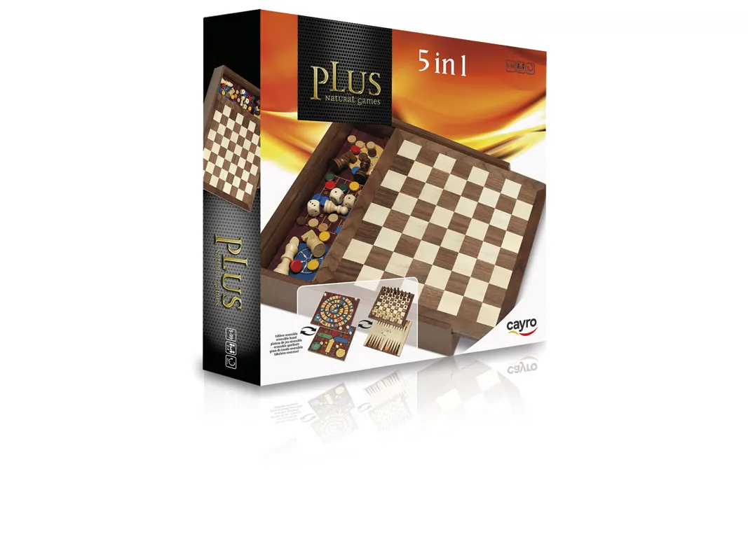 Set društvenih igara 5 u 1 (šah, tavle, dame guske, ne ljuti se čoveče) 