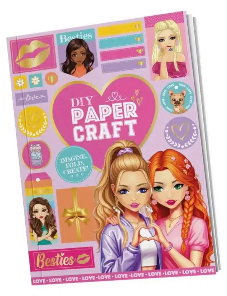 Kreativni set sa ukrasnim papirima i stikerima BESTIES