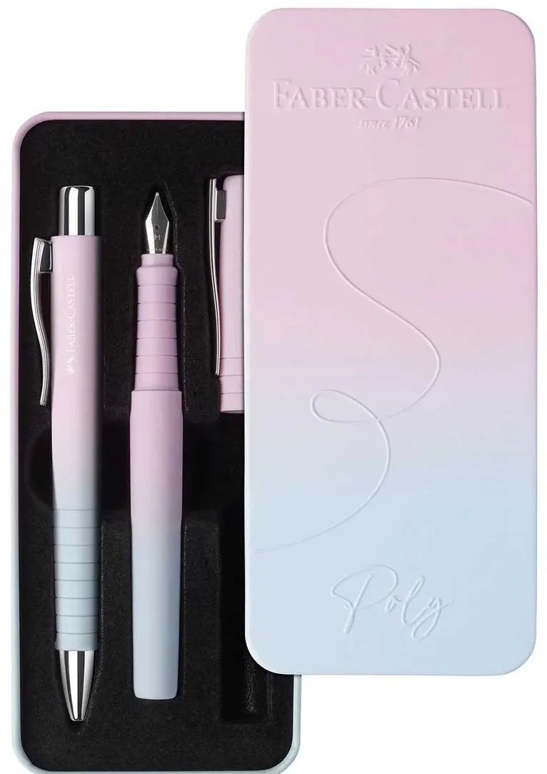 FABER CASTELL set POLY hemijska olovka+naliv pero BLUSHING SKY