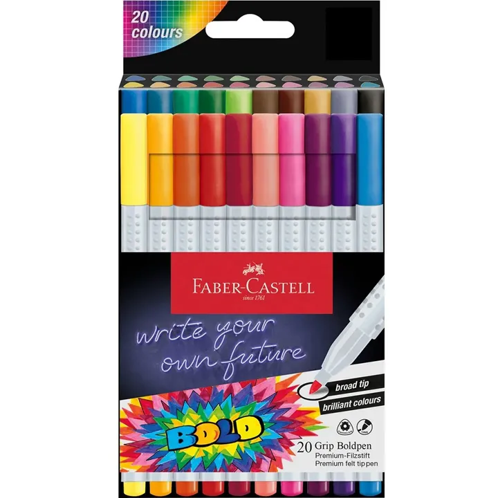 FABER CASTELL flomasteri školski GRIP BOLDPEN 20kom