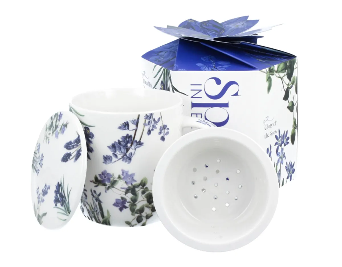 Šolja sa infuzerom u poklon kutiji BLUE FLOWERS 390ml 