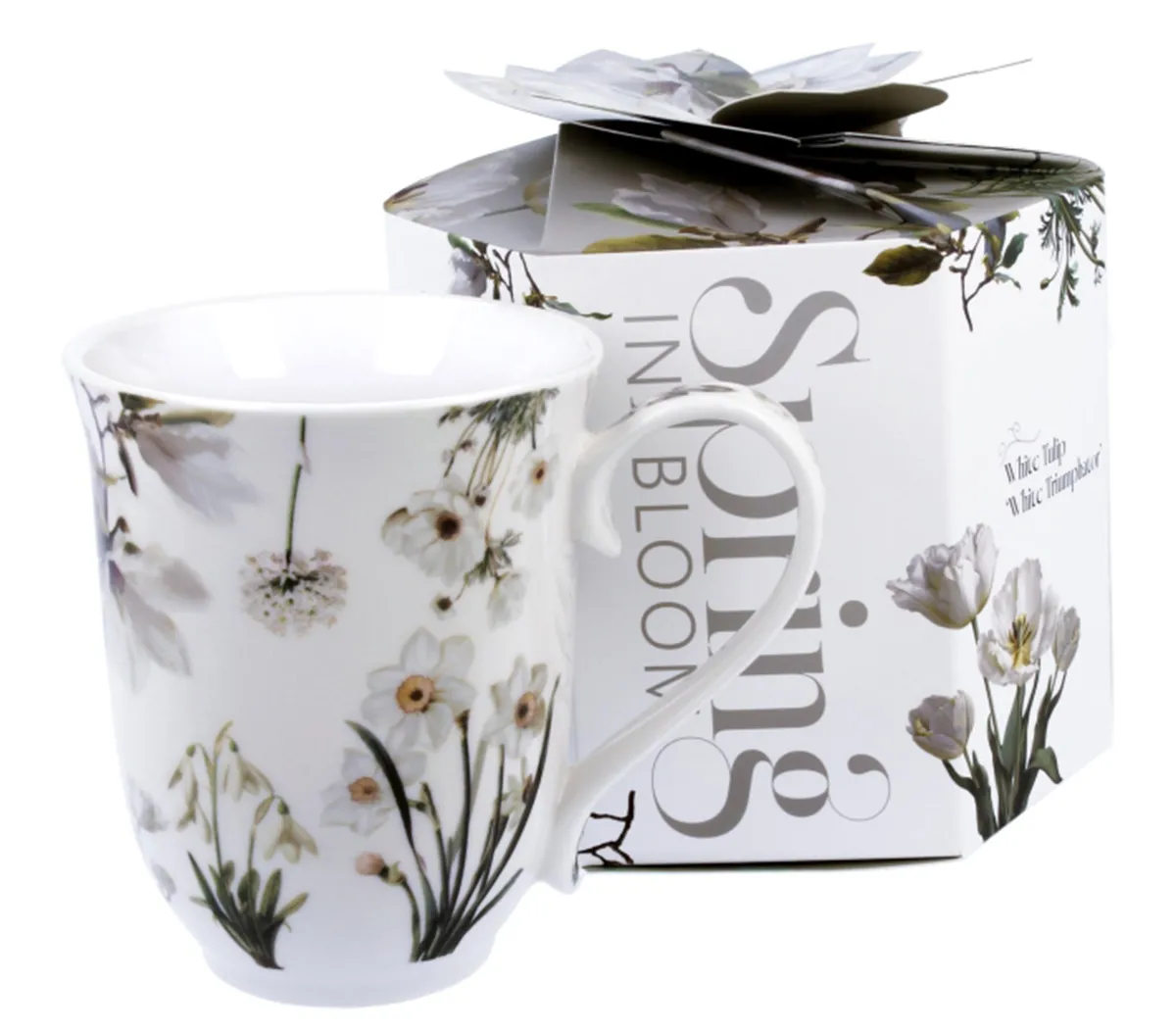 Šolja u poklon kutiji WHITE FLOWERS 460ml 