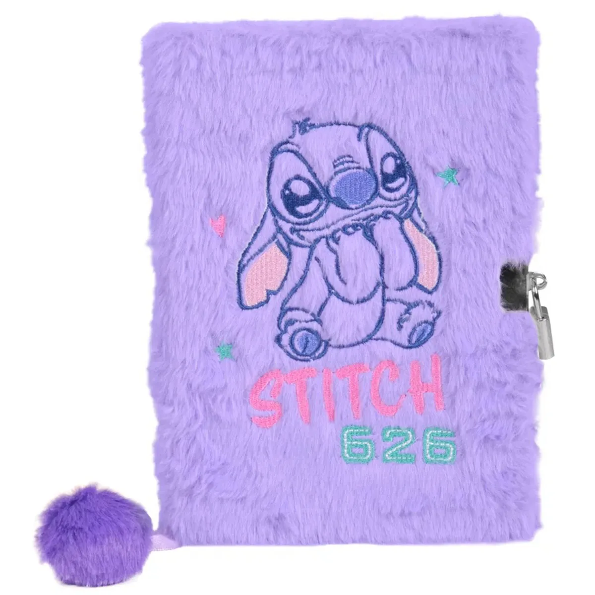 Notes na linije A5 plišani sa ključem lila STITCH